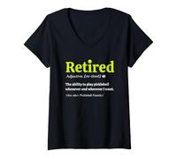 Donna Retired Definition Funny Pickleball Lover Retirement Maglietta con Collo a V