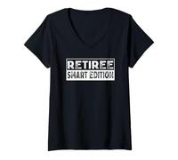 Donna Retiree Smart Edition Statement Fun Saying Ironic, slogan Maglietta con Collo a V