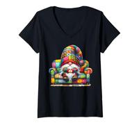 Donna Retirement Couch Gnome Dad Graphic For Men And Grandpa Life Maglietta con Collo a V