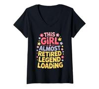 Donna Retirement Women 2025 Legend Almost Retired Maglietta con Collo a V