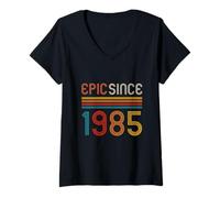 Donna Retro 41° Compleanno Epic Since 1985 Maglietta con Collo a V