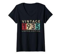 Donna Retro 87 Anni Vintage 1935 Edizione Limitata 87° Compleanno Maglietta con Collo a V