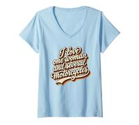 Donna Retro Anni '70 I Love One Woman E Diverse Moto Maglietta con Collo a V