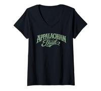 Donna Retro Appalachian Trail Vintage Style 80s National Park Maglietta con Collo a V