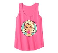 Donna Retro Bubblegum Babe Bionda Pin-Up Style Pop Art Design Canotta