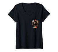 Donna Retro Cool Big Sis Club Floreale sul Retro Maglietta con Collo a V