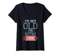 Donna Retro Cool Non Vecchio Divertente Pensionato Nonni Giorno Pensione Maglietta con Collo a V