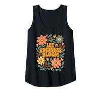 Donna Retro Floreale Positivo Detto Let Kindness Bloom Groovy Canotta