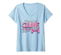 Donna Retro Gamer Ho Messo in Pausa Il Mio Gioco per Essere Qui Controller Maglietta con Collo a V