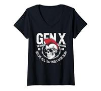 Donna Retro Gen X The Badasss Generation Before all You Sissies Maglietta con Collo a V