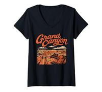 Donna Retro Grand Canyon National Park Vintage Style 80s Maglietta con Collo a V