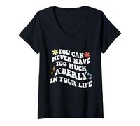 Donna Retro Groovy non puoi mai avere troppo KBERLY nella tua vita Maglietta con Collo a V