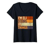 Donna Retro I'm Eli Doing Eli Things Divertente Scherzo di Compleanno Maglietta con Collo a V