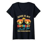 Donna Retro June è il mio compleanno Sì, tutto il mese per uomini e donne Maglietta con Collo a V