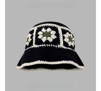 Donna Rétro Maglia Pescatore Cappello Morbido Casual Floreale da Caldo Inverno