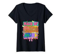 Donna Retro Maid of Honor Squad Leopard Sposa Matrimonio Damigella d'Onore Maglietta con Collo a V