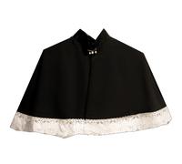 Donna Rétro Mantella Pizzo Bordo Scialle Poncho Punk Gotico Sera Elegante Nero