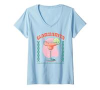 Donna Retro Margarita Bicchiere Lime e Divertente Tequila Bere Citazione Maglietta con Collo a V