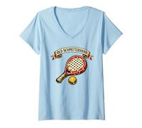 Donna Retro Padel Old Schmetterhand - Padel Dad Maglietta con Collo a V