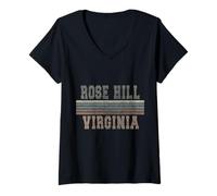 Donna retrò Rose Hill Virginia Maglietta con Collo a V