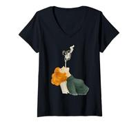 Donna Retro Scuro Fuck This Shit Maglietta con Collo a V