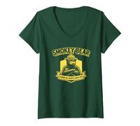 Donna Retro Smokey Bear Shield Always Be Careful with Fire Maglietta con Collo a V