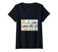 Donna Retro Snoopy Charlie Brown Migliore Amico Fumetti Avventura Maglietta con Collo a V