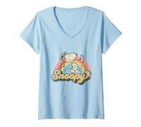 Donna Retro Snoopy Groovy Musica Anni '60 Vintage Festival Dancing Vibes Maglietta con Collo a V