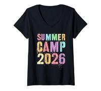 Donna Retro Summer Camp 2026 Staff Team Director Avventura Maglietta con Collo a V