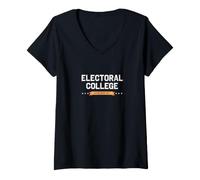 Donna Retro Varsity Tipografia Politica Arte Maglietta con Collo a V