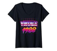 Donna Retro Vintage 80s Born in 1988 38 Years Old 38th Birthday Maglietta con Collo a V