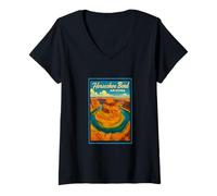 Donna Retro Vintage ferro di cavallo curva Utah UT Art Graphic Maglietta con Collo a V