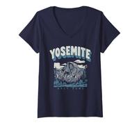 Donna Retro Yosemite National Park Vintage Style 80s Half Dome Maglietta con Collo a V