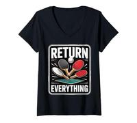 Donna Return Everything Table Tennis Reflex Ping Pong |- Maglietta con Collo a V