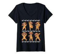 Donna Rhodesian Ridgeback, design divertente per amanti dei cani che ballano Maglietta con Collo a V