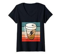 Donna Ricarica del caffè Ho Bisogno della Batteria per Tazze di Maglietta con Collo a V