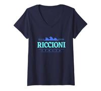 Donna Riccione Italia | Costa di Riccione Emilia-Romagna Italia Maglietta con Collo a V