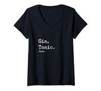 Donna Ricetta cocktail gin & tonic Maglietta con Collo a V