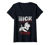 Donna Rick And Morty Manga Maglietta con Collo a V
