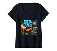 Donna Ricordi divertenti anni '80 Bro Retro Throwback anni '80 Maglietta con Collo a V