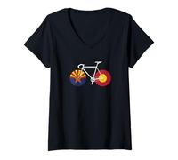 Donna RIDE ARIZONA Bandiera Sol Levante per bici da strada Maglietta con Collo a V