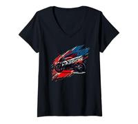 Donna Ride with Passion Moto Championship Race Day Tee Maglietta con Collo a V