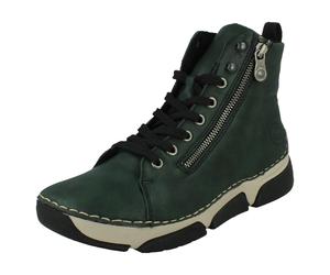 Donna Rieker con Lacci & Zip Piatto Fodera IN Pile Casual Stivali Caviglia 45920