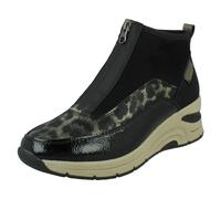 Donna Rieker Tacco con Zeppa Casual Zip Frontale da Ginnastica Stivali - N9362
