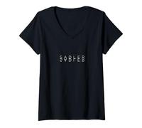Donna Riflessioni Sadler - Personalizzato Specchiato Cognome Art Maglietta con Collo a V