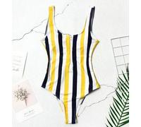 Donna Righe one piece Costume Push Up Spiaggia Stile Vintage Intero