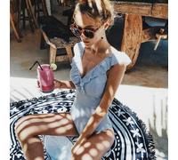 Donna Righe one piece Costume Push Up Spiaggia Stile Vintage Intero