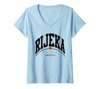 Donna Rijeka Croazia vacanza a Rijeka Hrvatska Rijeka Croazia Maglietta con Collo a V
