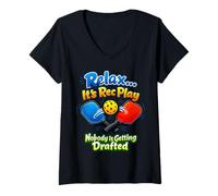 Donna Rilassati È Rec Play Ottenere Drafted Sarcastico Pickleball Maglietta con Collo a V