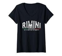 Donna Rimini Italia Coordinate GPS Maglietta con Collo a V